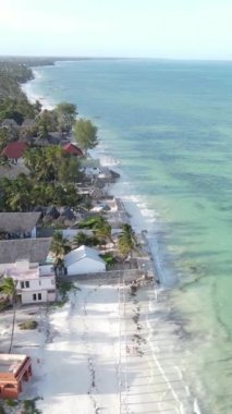 Tanzanya 'nın Zanzibar kıyısındaki okyanusun dikey videosu