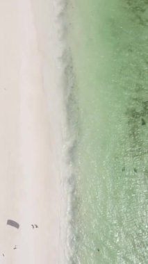 Tanzanya 'nın Zanzibar kıyısındaki okyanusun dikey videosu