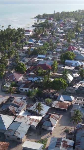 Zanzibar, Tanzania - widok z lotu ptaka, pionowe wideo — Wideo stockowe