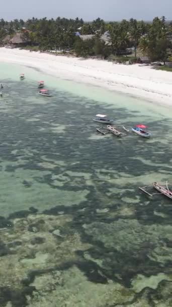 Vidéo verticale de l'océan près de la côte de Zanzibar, Tanzanie — Video