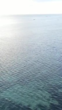 Tanzanya 'nın Zanzibar kıyısındaki okyanusun dikey videosu