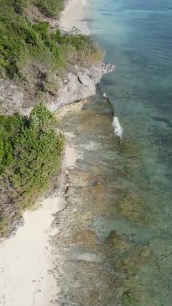Vídeo vertical do oceano perto da costa de Zanzibar, Tanzânia — Vídeo de Stock