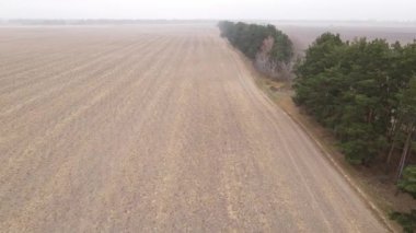 Sonbaharda ekili bir tarlada toprak