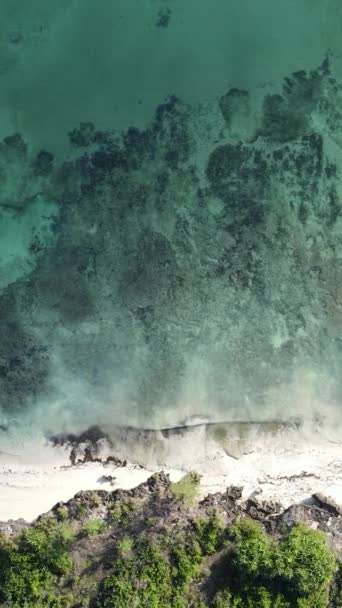 Tanzania - video vertical playa vacía en la isla de Zanzíbar, cámara lenta — Vídeo de stock