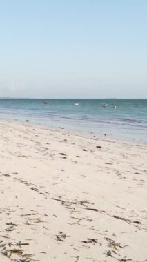 Tanzanya - Zanzibar adasında dikey boş kumsal, yavaş çekim