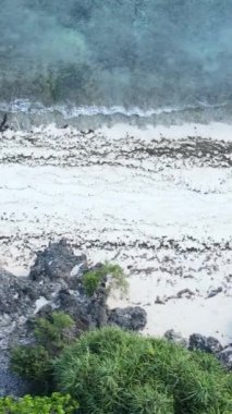 Tanzanya - Zanzibar adasında dikey boş kumsal, yavaş çekim