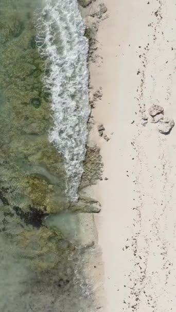 Tanzania - video vertical playa vacía en la isla de Zanzíbar, cámara lenta — Vídeos de Stock