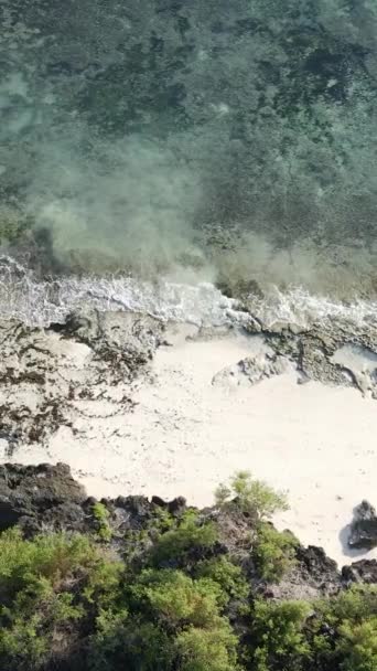 Tanzania - verticale video leeg strand op Zanzibar eiland, slow motion — Stockvideo