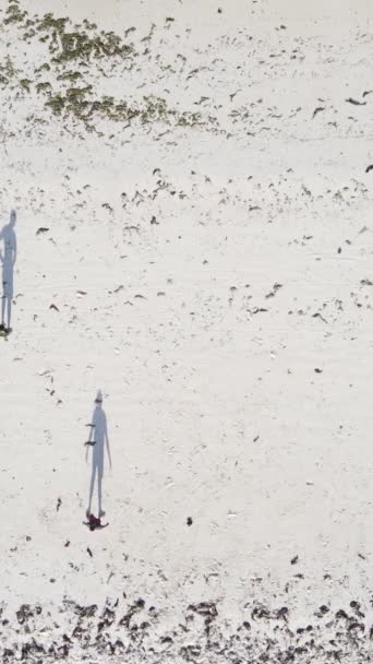 Tanzania - verticale video mensen voetballen op het strand in Zanzibar, slow motion — Stockvideo