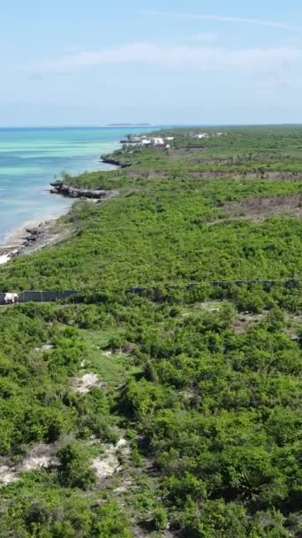 Tanzânia - costa da ilha de Zanzibar coberta com moitas, câmera lenta — Vídeo de Stock