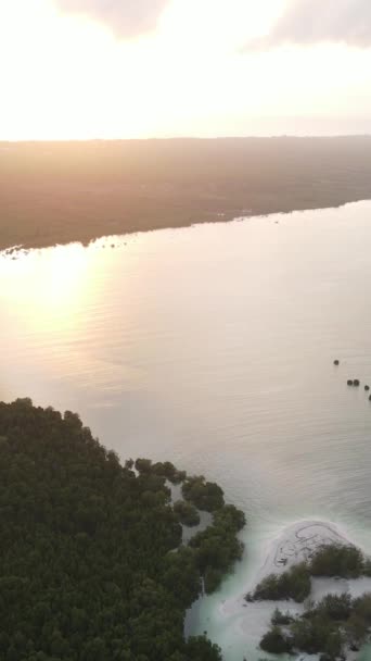 Tanzânia - costa da ilha de Zanzibar coberta com moitas, câmera lenta — Vídeo de Stock