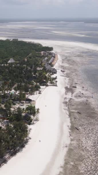 Tanzanie - vidéo verticale de marée basse dans l'océan près de la côte de Zanzibar, ralenti — Video