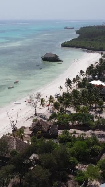 Tanzania - video house verticale su palafitte nell'oceano sulla costa di Zanzibar, slow motion — Video Stock