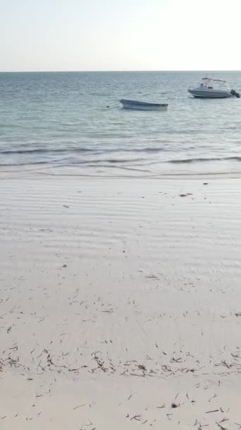 Tansania - pystysuora video laskuveden meressä lähellä rannikkoa Zanzibar, hidastettuna — kuvapankkivideo