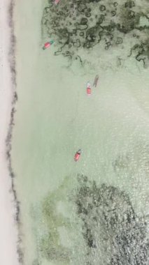 Tanzanya - okyanusun Zanzibar kıyısındaki dikey videosu, yavaş çekim