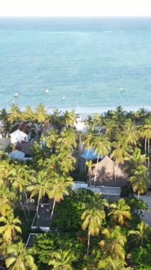 Tanzanya - okyanusun Zanzibar kıyısındaki dikey videosu, yavaş çekim