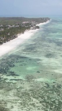 Tanzanya - okyanusun Zanzibar kıyısındaki dikey videosu, yavaş çekim