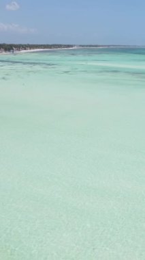 Tanzanya - okyanusun Zanzibar kıyısındaki dikey videosu, yavaş çekim