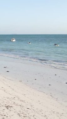 Tanzanya - okyanusun Zanzibar kıyısındaki dikey videosu, yavaş çekim