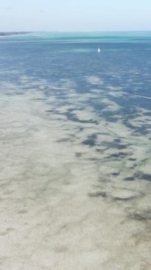 Tanzanya - okyanusun Zanzibar kıyısındaki dikey videosu, yavaş çekim