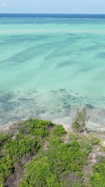 Tanzania - vertical video of the ocean near the coast of Zanzibar, slow motion — 图库视频影像