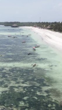 Tanzanya - okyanusun Zanzibar kıyısındaki dikey videosu, yavaş çekim