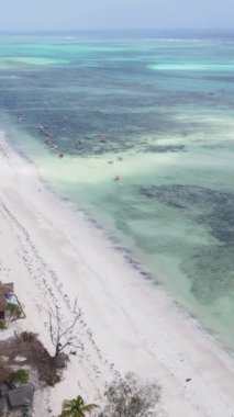 Tanzanya - okyanusun Zanzibar kıyısındaki dikey videosu, yavaş çekim