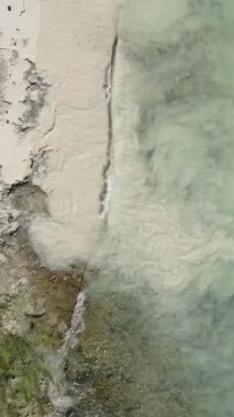 Tanzanya - okyanusun Zanzibar kıyısındaki dikey videosu, yavaş çekim