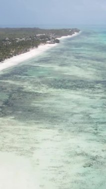 Tanzanya - okyanusun Zanzibar kıyısındaki dikey videosu, yavaş çekim