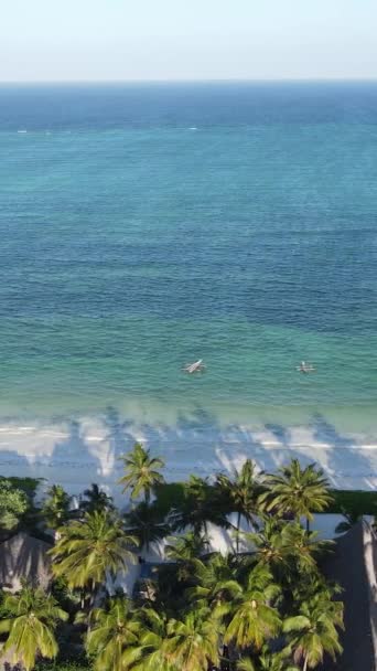 Tanzania - vertical video of the ocean near the coast of Zanzibar, slow motion — Stock Video