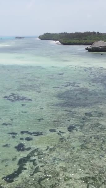 Tanzania - vertical video of the ocean near the coast of Zanzibar, slow motion — Stock Video