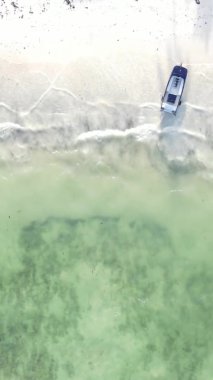 Tanzanya 'nın Zanzibar adasındaki kumsalın dikey videosu.