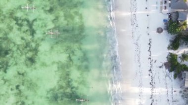 Tanzanya 'nın Zanzibar adasındaki kumsalın dikey videosu.