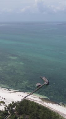 Tanzanya 'nın Zanzibar adasındaki kumsalın dikey videosu.