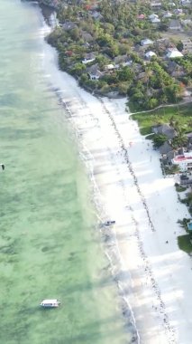 Tanzanya 'nın Zanzibar adasındaki kumsalın dikey videosu.