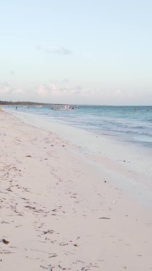 Tanzanya 'nın Zanzibar adasındaki kumsalın dikey videosu.