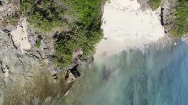 Tanzanya 'daki Zanzibar adasında boş bir kumsal, hava manzaralı.
