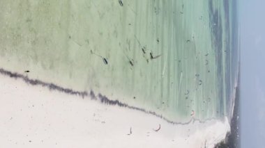 Zanzibar, Tanzanya kıyısı yakınlarında dikey video uçurtması, hava manzarası