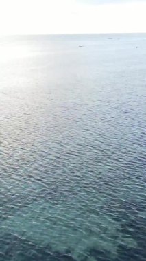 Tanzanya 'nın Zanzibar kıyısındaki okyanusun dikey videosu.