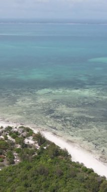 Tanzanya 'nın Zanzibar kıyısındaki okyanusun dikey videosu.