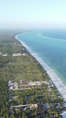 Tanzanya 'nın Zanzibar kıyısındaki okyanusun dikey videosu.