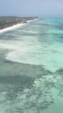 Tanzanya 'nın Zanzibar kıyısındaki okyanusun dikey videosu.