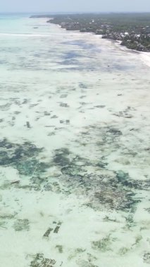Tanzanya 'nın Zanzibar kıyısındaki okyanusun dikey videosu.