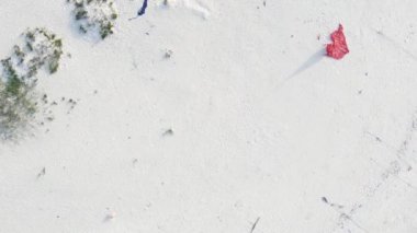 Tanzanya 'nın Zanzibar adasının dikey videosu, yavaş çekim