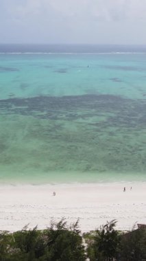 Tanzanya 'nın Zanzibar adasının dikey videosu, yavaş çekim