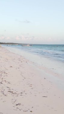 Tanzanya 'nın Zanzibar adasının dikey videosu, yavaş çekim