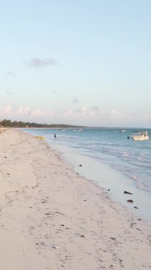 Tanzanya 'nın Zanzibar adasının dikey videosu, yavaş çekim