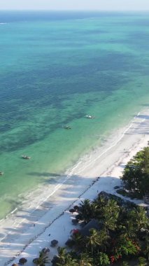 Tanzanya 'nın Zanzibar adasının dikey videosu, yavaş çekim