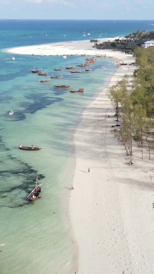 Vidéo verticale de la côte de l'île de Zanzibar, Tanzanie, ralenti — Video