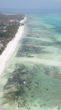 Tanzanya 'nın Zanzibar adasının dikey videosu, yavaş çekim